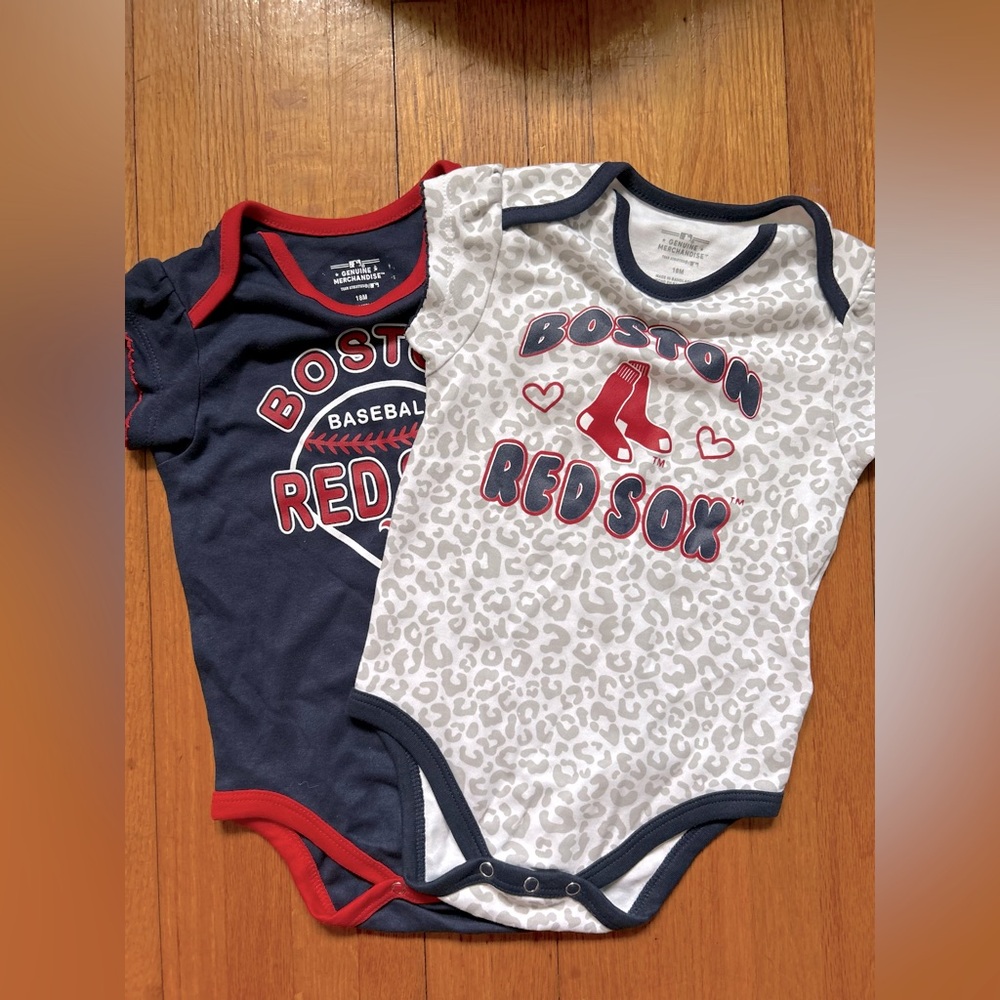 BOSTON RED SOX - Baby Girl Onesie pair - 18M - NWOT
